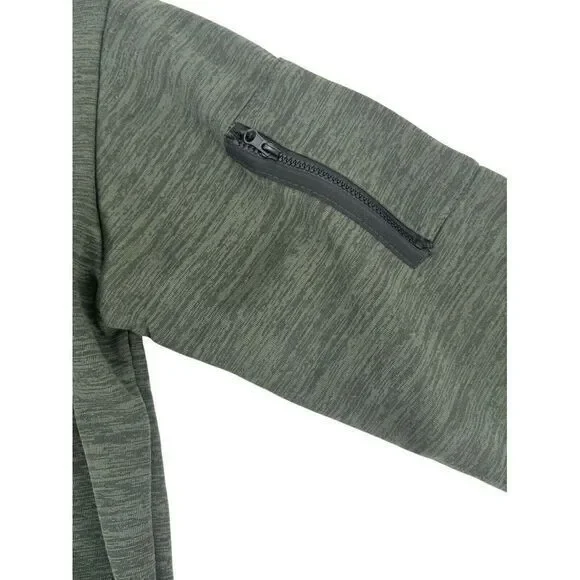 NWT Jackson Hole 1/4 Zip Space Dyed Zipper Sleeve Pocket Heather Green Mens‎ M - Picture 8 of 11